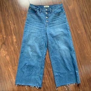 Wide-Leg Crop Jeans: Button-Front Edition